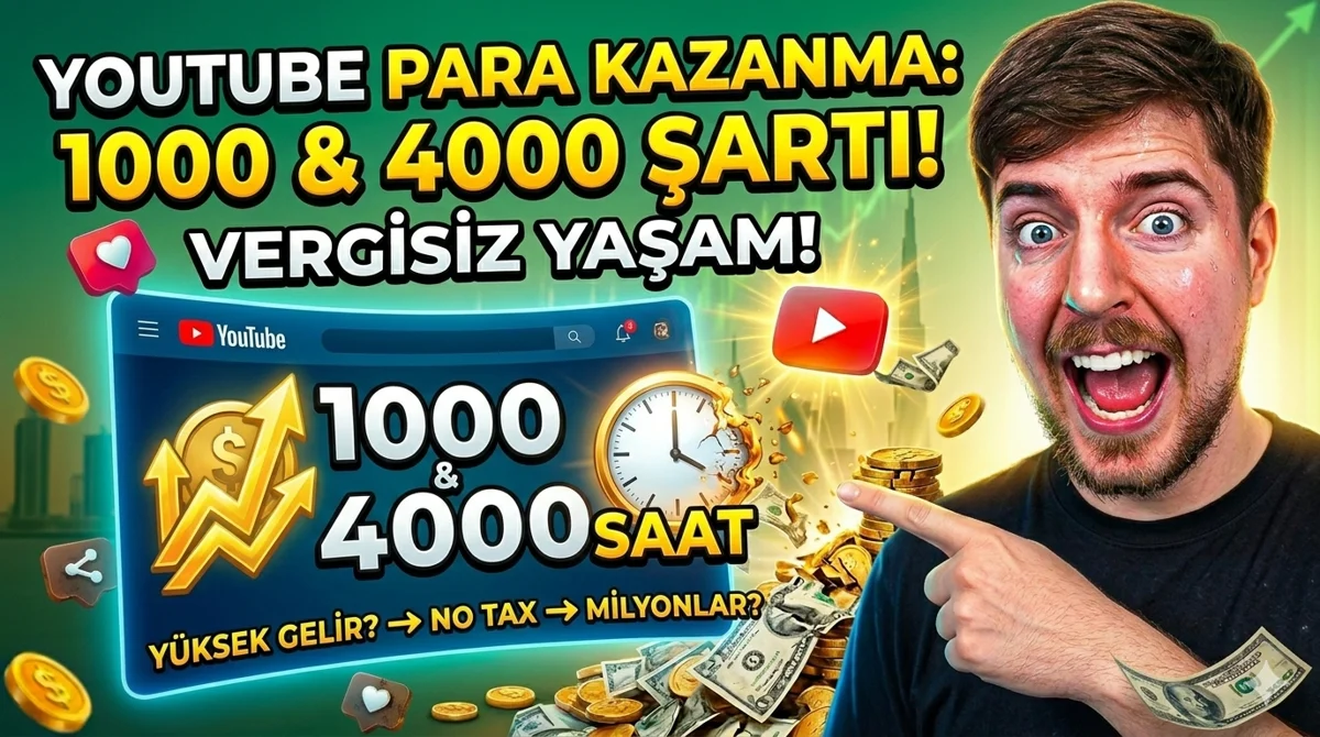 YouTube 1000 Abone 4000 Saat Şartı için görsel